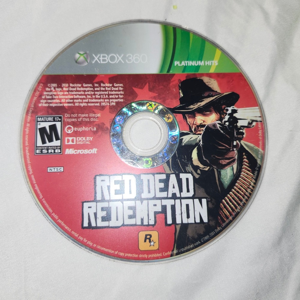 Red Dead Redemption Xbox 360 Platinum Hits Rockstar Games Action NTSC Disc Only